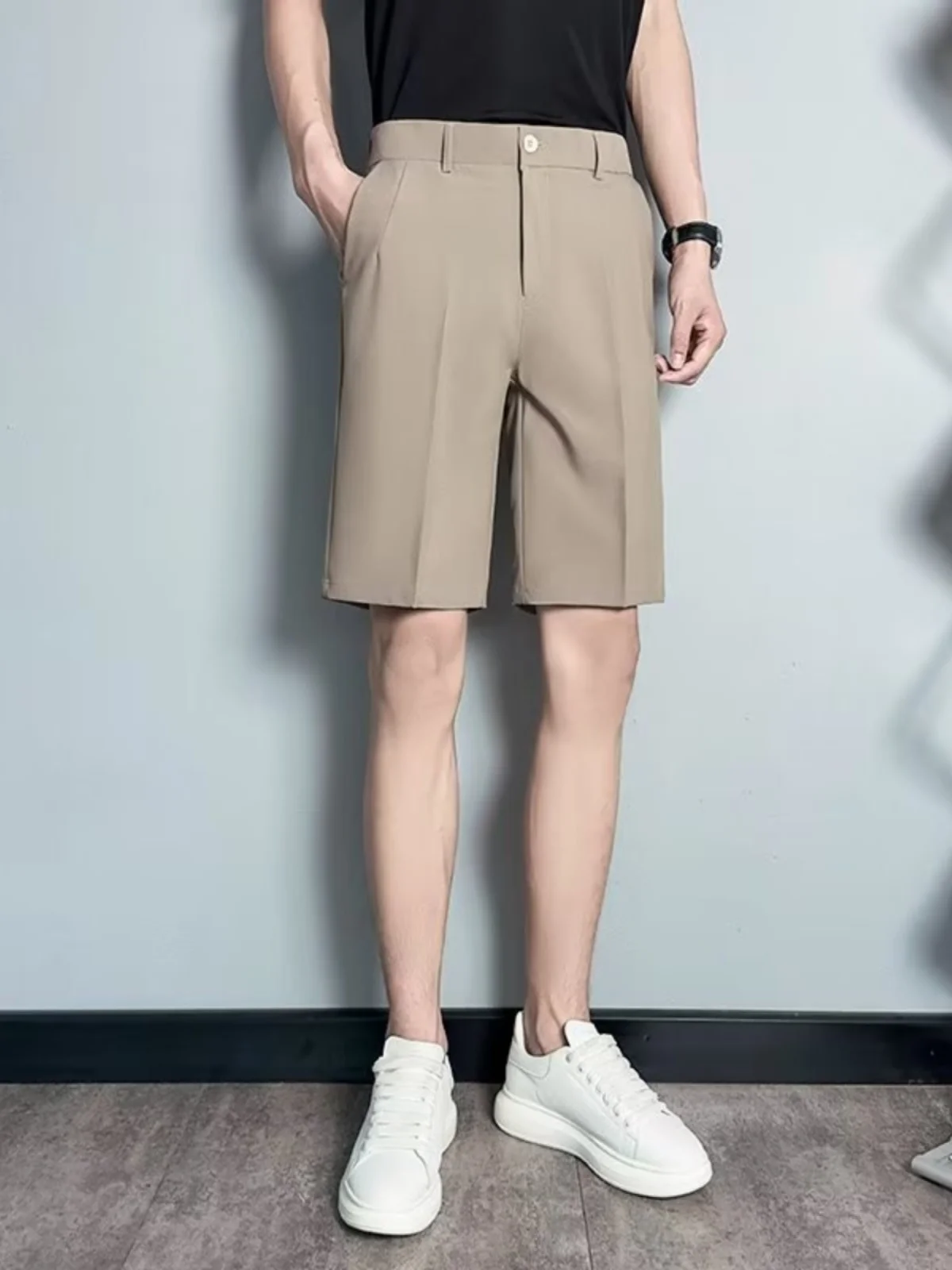 

Summer Men's Casual Suit orts Loose Drapey Sle Youthful Trend Straight Leg Pants Lightweight Maturi Busin Sle