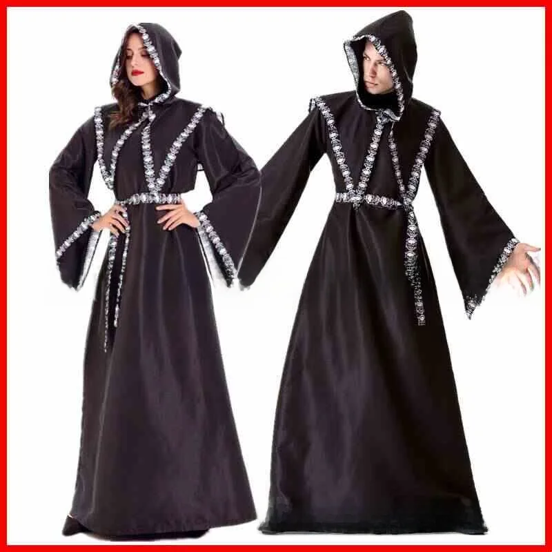 Adult Male And Female Wizard Death Halloween Costume Cosplay Traditional Chinese Stage Costume Women's Fashion Trendy