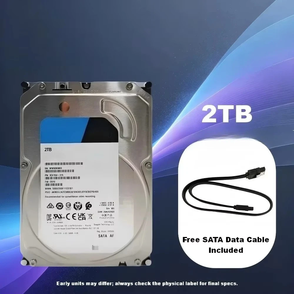 2TB Surveillance HDD – FOR ST2000VX017, 5400RPM, 256MB Cache, CMR
