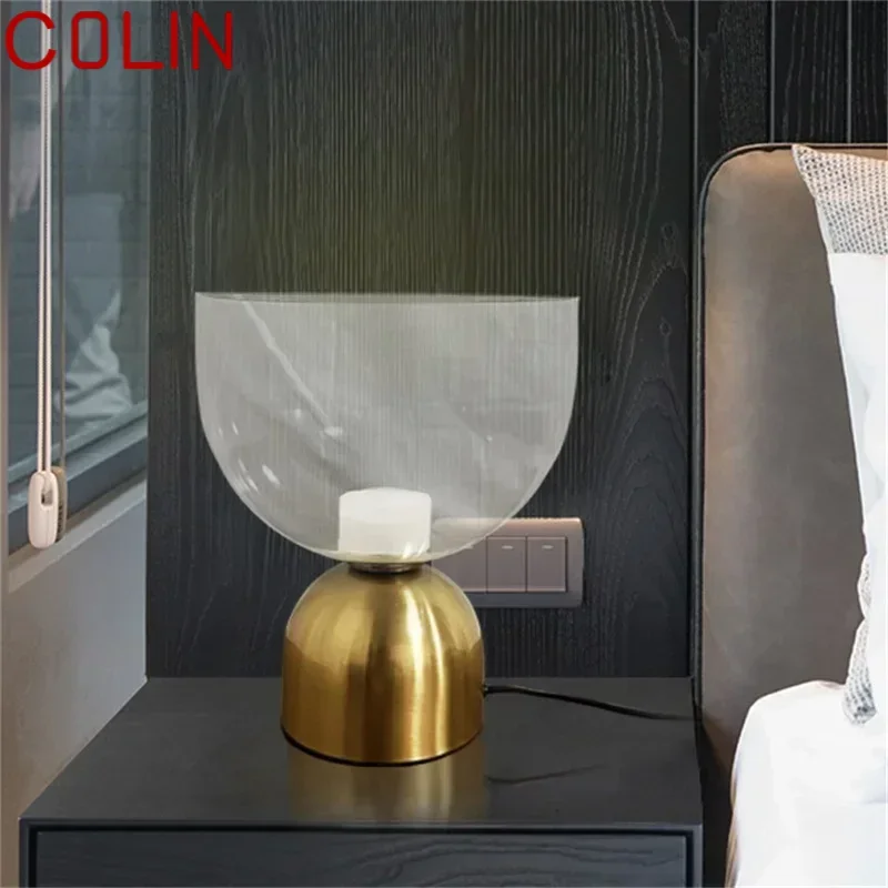 COLIN Nordic Table Lamp Contemporary Simple Creative Glass Desk Home Decorative LED Light