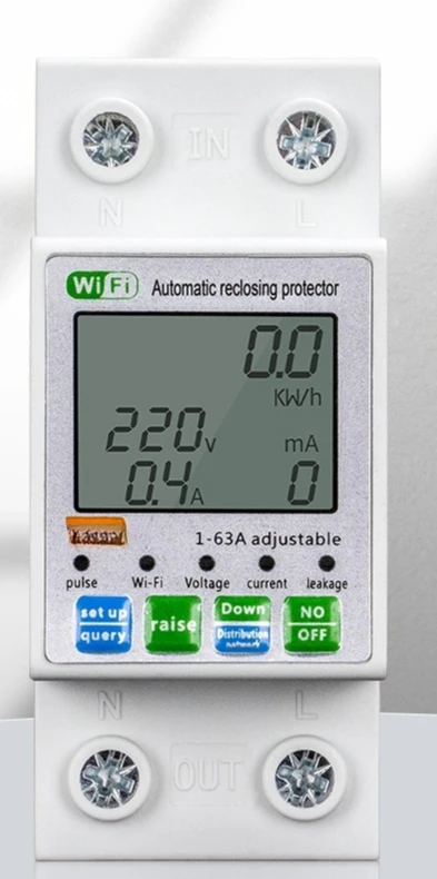 

Wi-Fi circuit breaker backlight single-phase meter automatic reclosing over-voltage over-current leakage