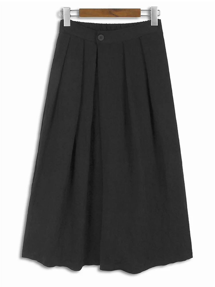 High Elastic Waist Blue Pleated Irregular Wide Leg Pants New Trousers Women Fashion Tide Spring Autumn X824