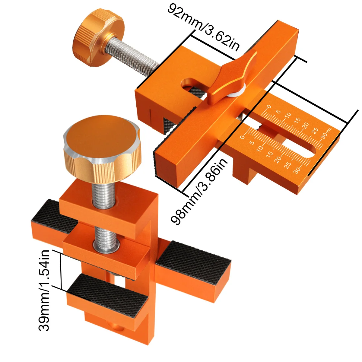 أداة تثبيت باب خزانة النجارة، أداة مساعدة لتحديد المواقع السريعة لباب خزانة الخزانة، نطاق تثبيت معدني قابل للتعديل 7-40 مم #2