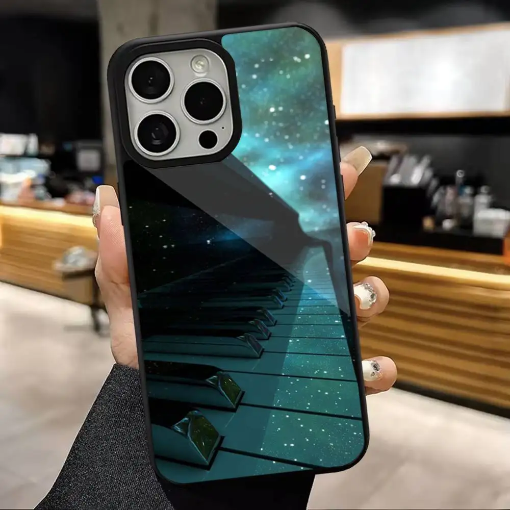 Música arte piano caso de telefone para iphone 16,15,14,13,12,11, pro, max, plus, mini, magsafe, caso de carregamento magnético sem fio