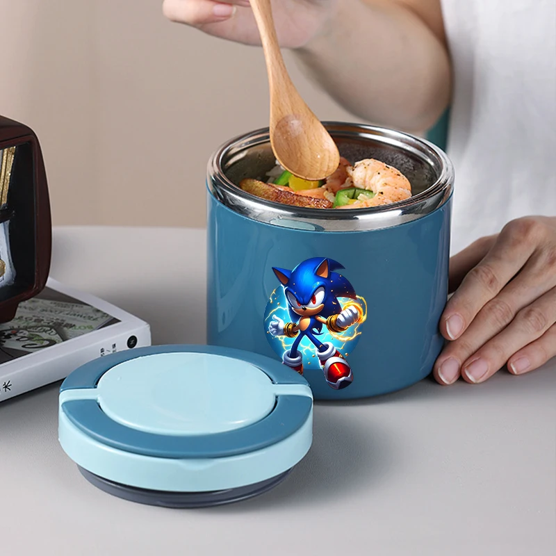 

Sonics Lunch Box Cartoon Anime Large Capacity Lunch Case Student Office Portable Insulation Bento Boxes Cute Picnic Case Gifts