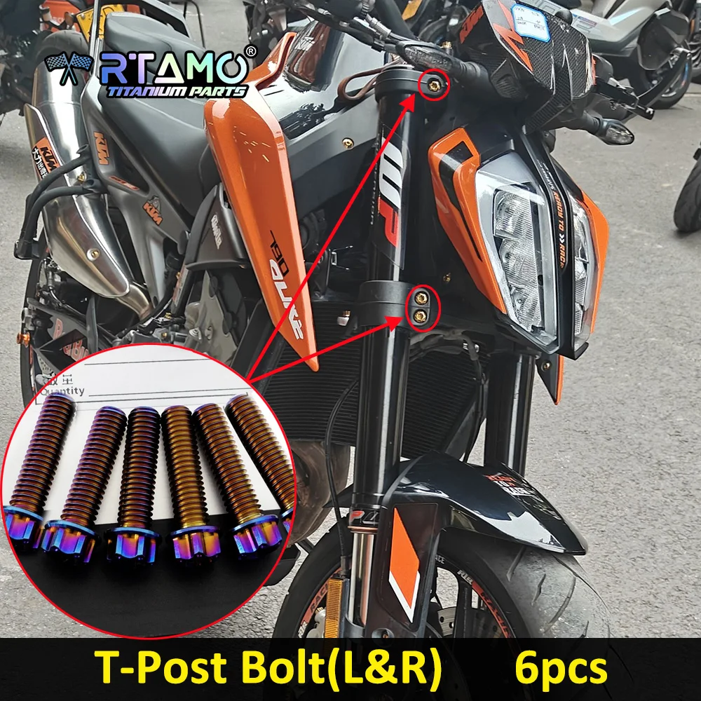 RTAMO Gr5 Titanium Bolts Brake Pump Screw Oil Tank Cap Front Fender Brake Disc Clutch Cover for KTM790 DUKE The Scalpel