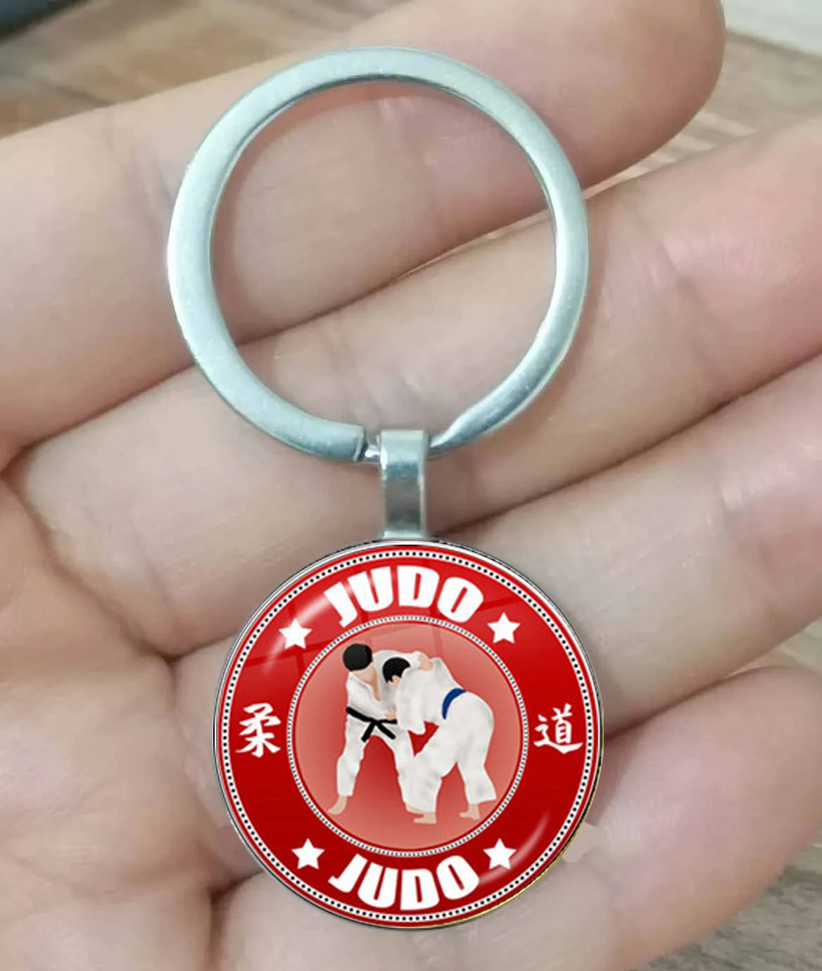 Hot Sale Trendy Sports I Love Judo Keychain Women Men\'S Favorite Judo Karate Jewelry High Quality Diy Photo Glass Key Ring