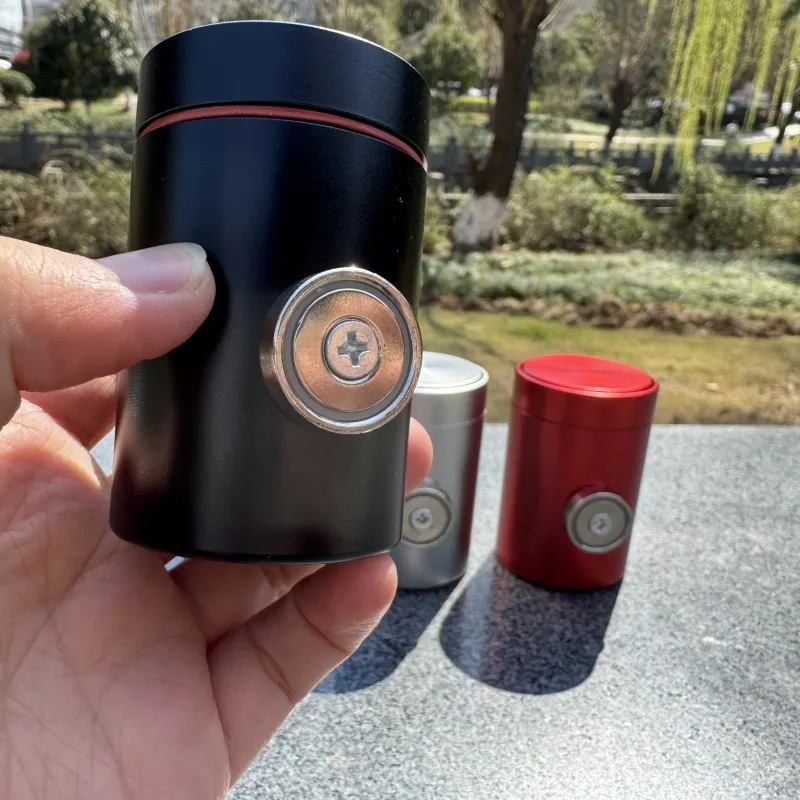 1 Pc Aluminum Magnetic Hidden Storage Jar Portable Secret Stash Container Secure Safe Adheres to Metal Surfaces for Car Home Use