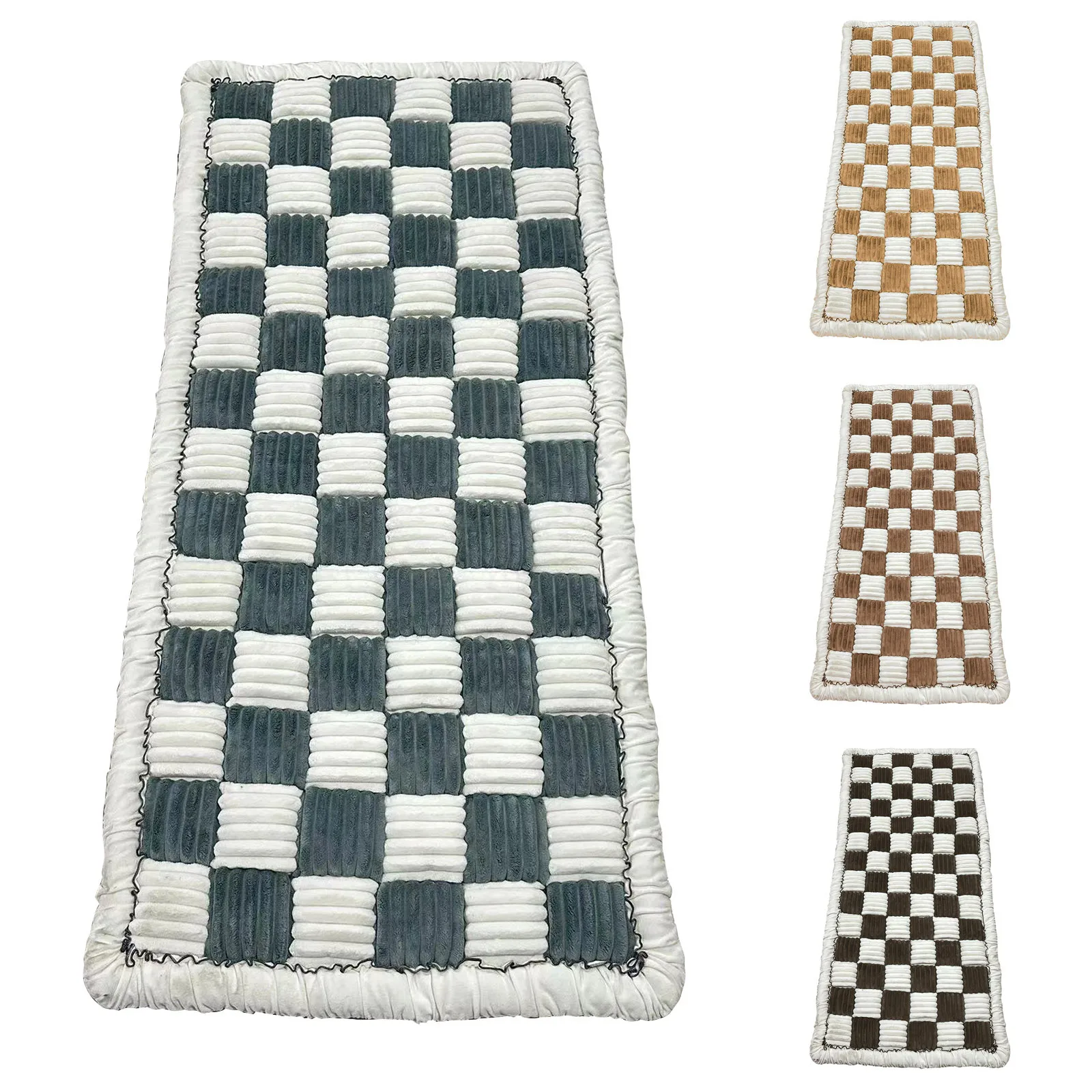 S/M/L Fuzzy Cream-Coloured Plaid Couch Cover Anti-Slip Pet Mat Bed Magic Sofa Protective Cover Pet Blankets For Dogs Cats
