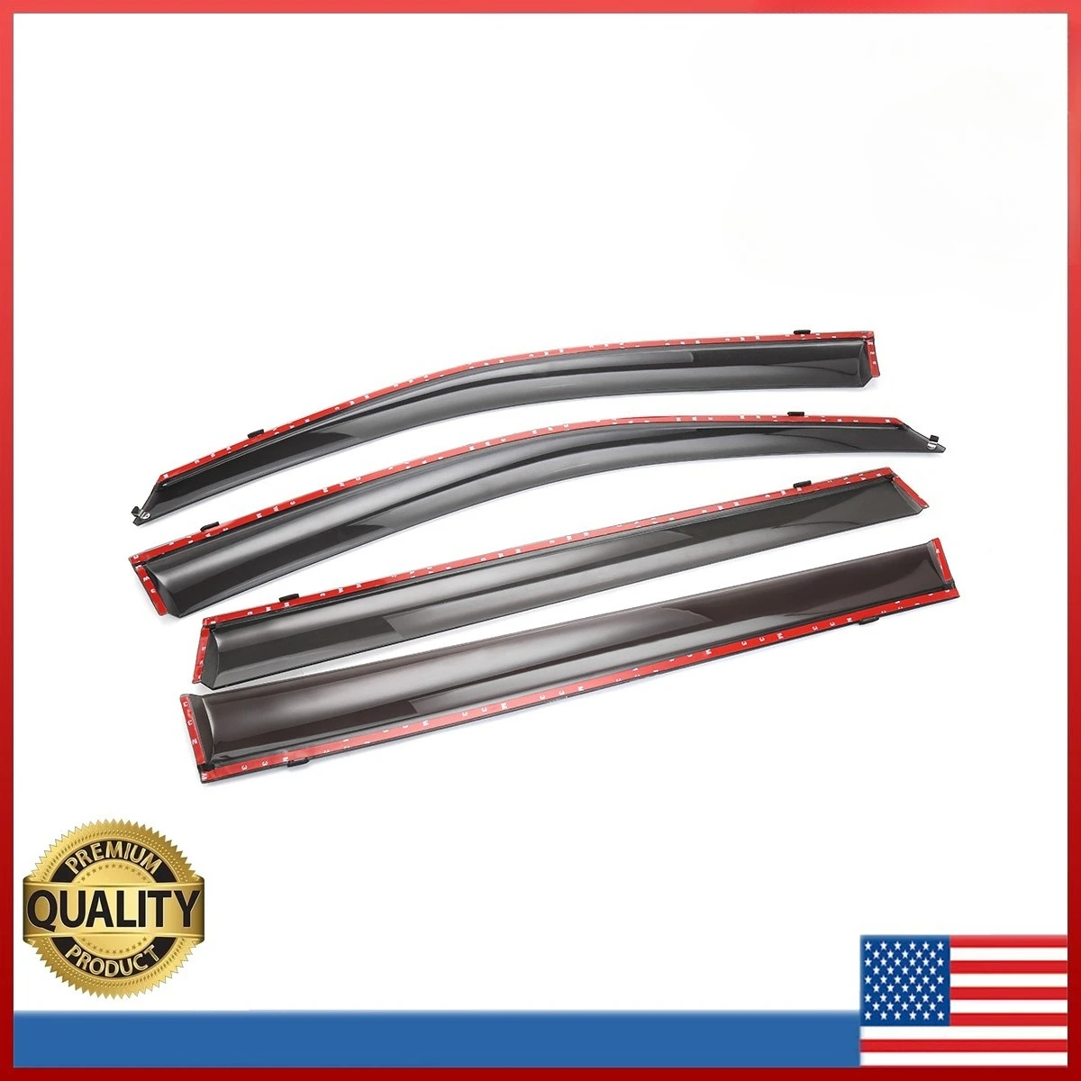 

For 2014-2019 Toyota Highlander Chrome Trim Window Visor Vent W/ Chrome Trim