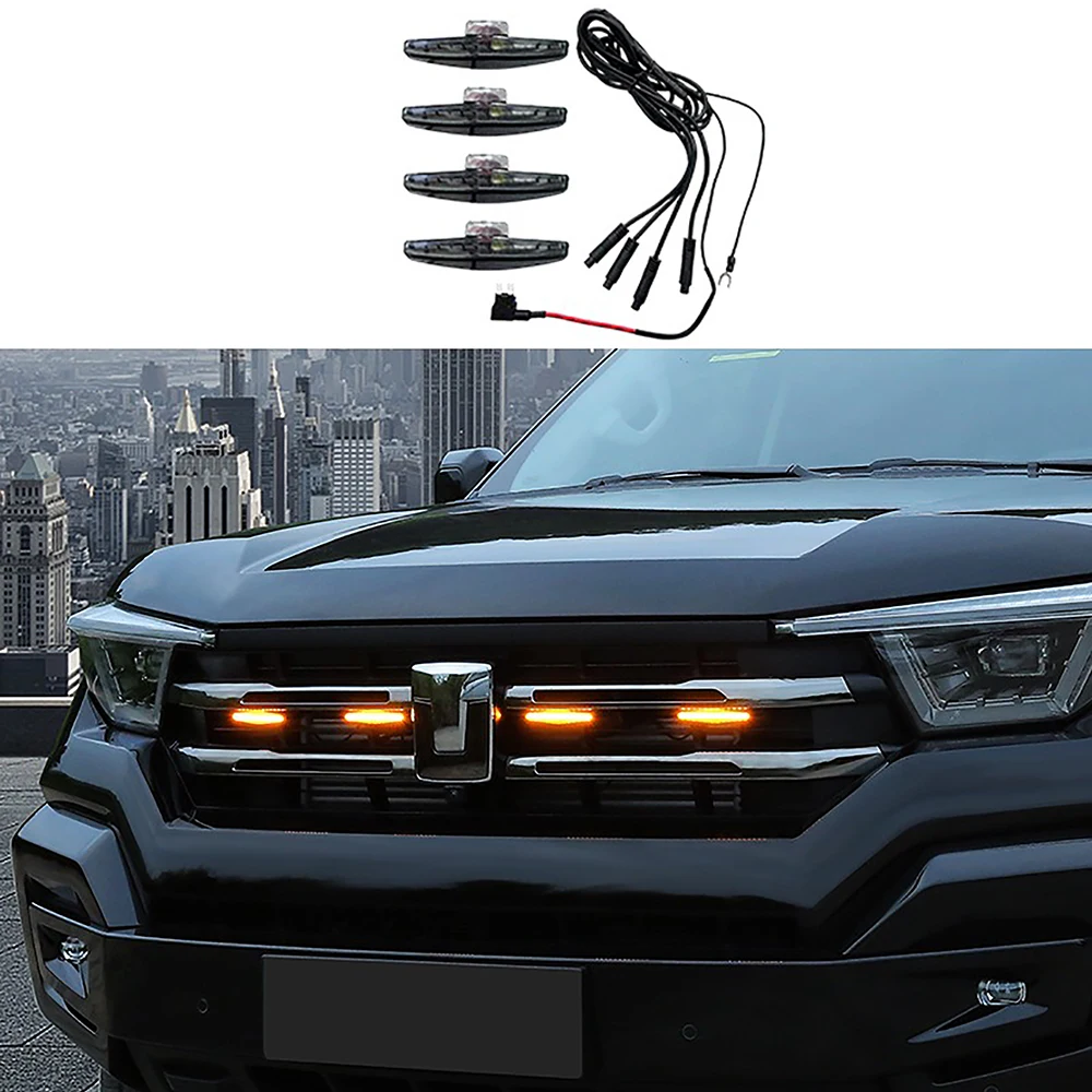 

For Great Wall GWM WEY TANK 400 Tank 400 Grille Small Yellow Light Modification LED Light Automotive Decoration Accessories