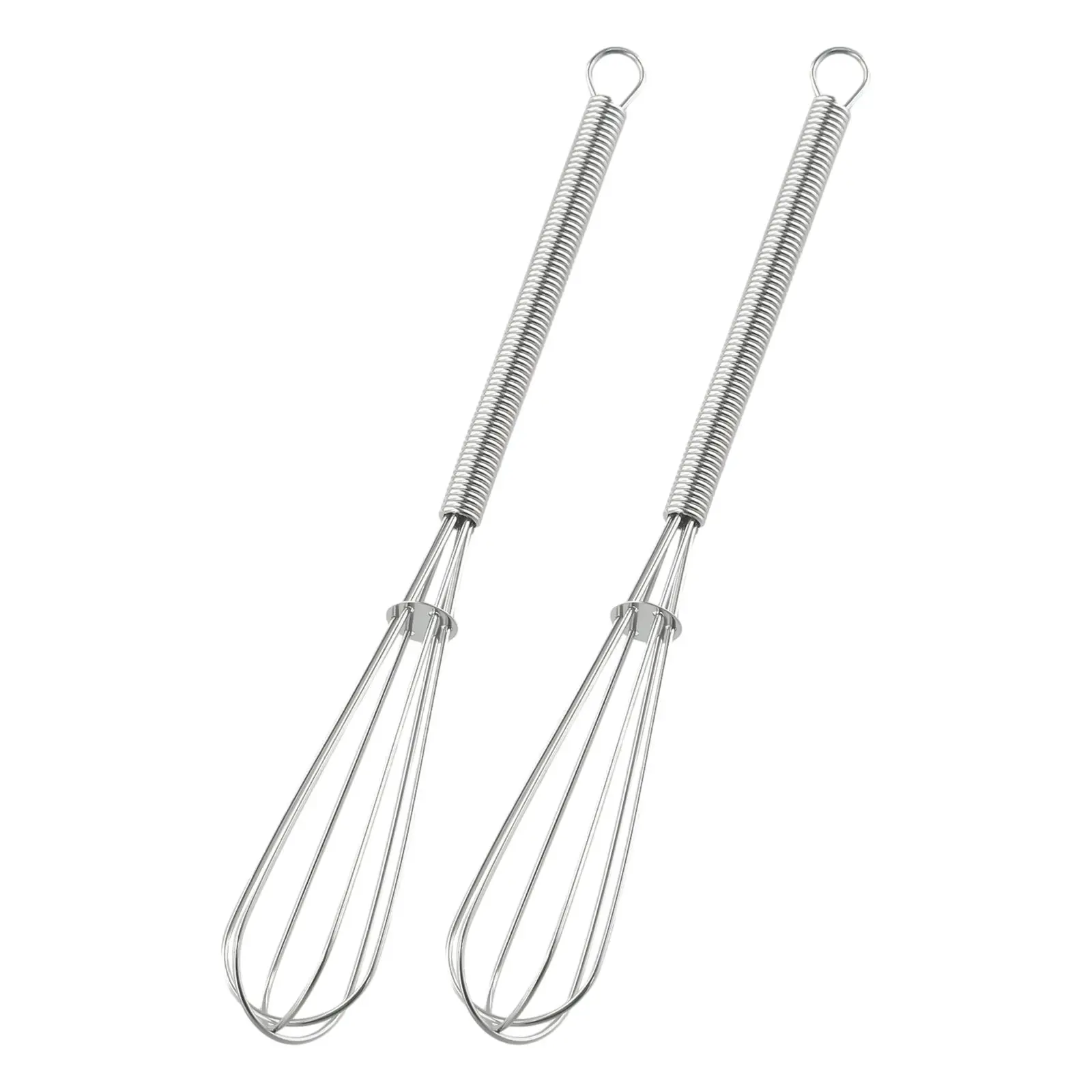 2PCS Mini Small Stainless Steel Balloon Wire Whisk Set Whip Mix Stir Beat Manual Hand Mixer Self Turning Egg Stirrer Kitchen Acc