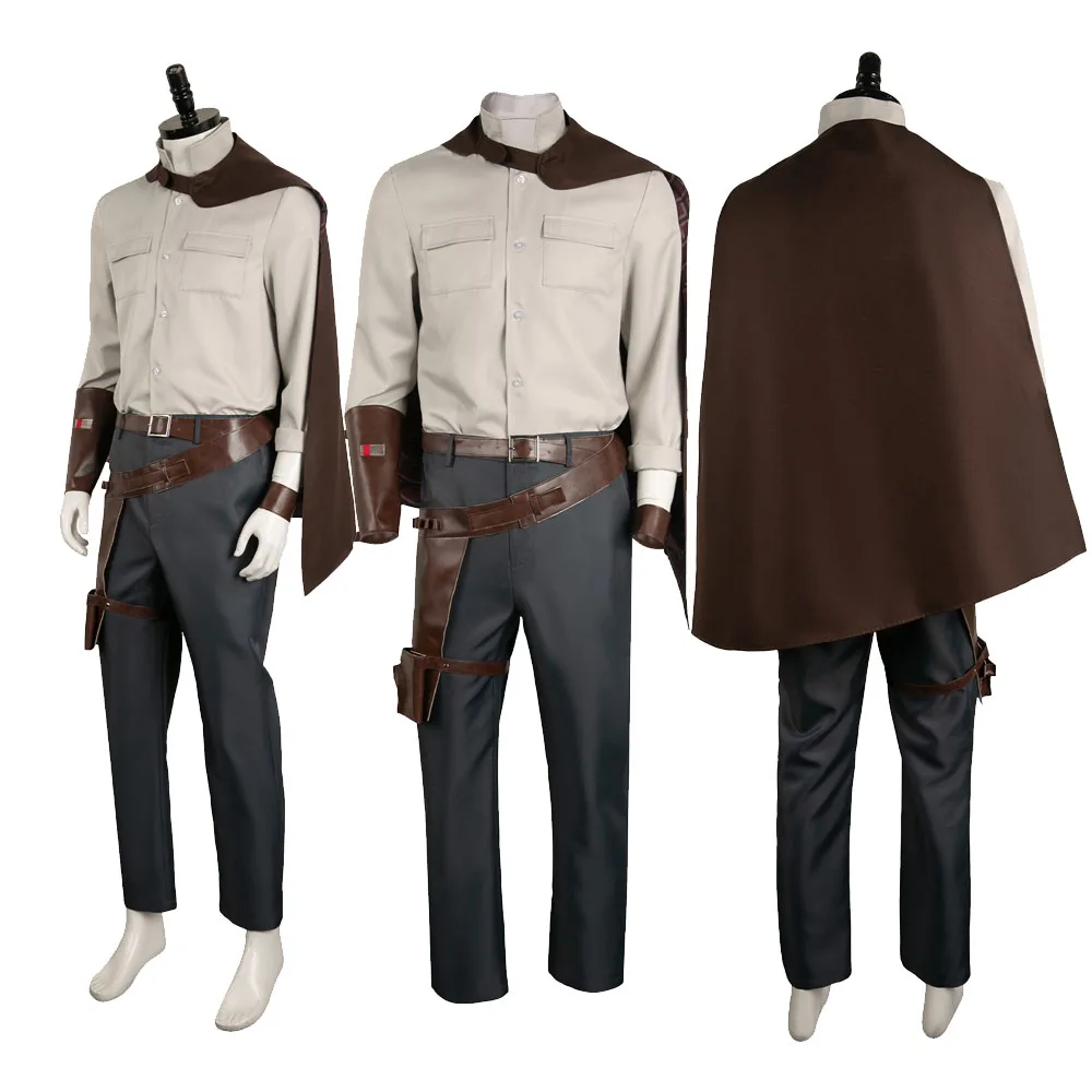 Jaylen Cosplay Halloween Beige Set für erwachsene Männer Uniform Top Hosen Umhang Gürtel Outfits Kostüm Karneval Party Set