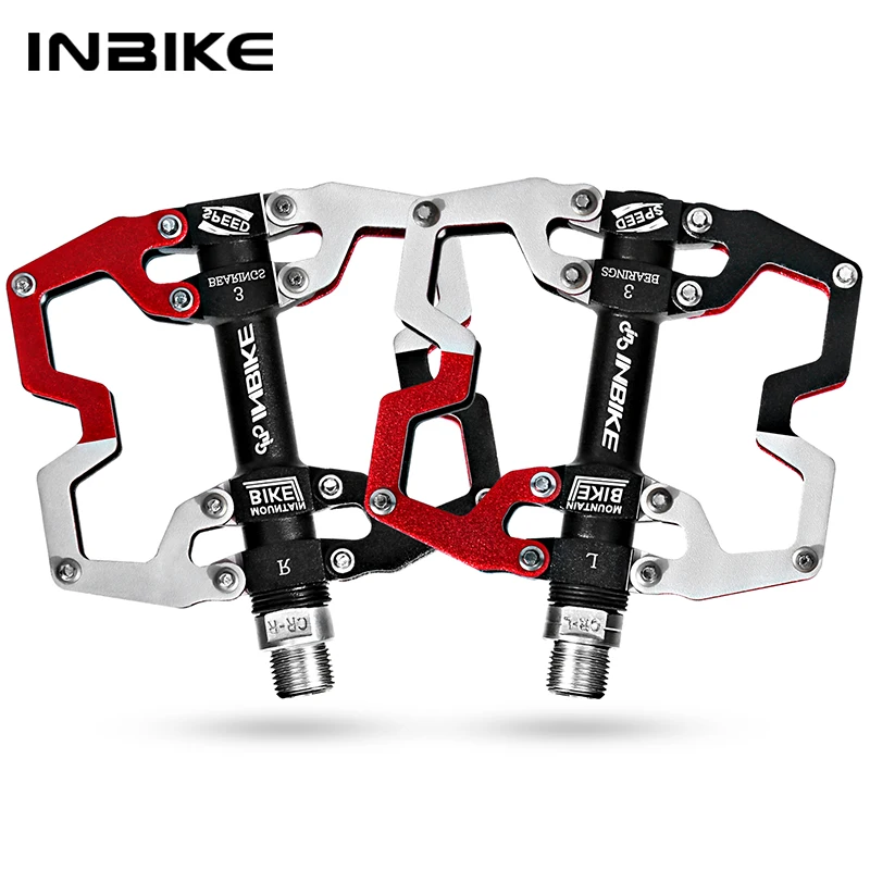 

INBIKE MTB Bicycle Pedals Mountain Bike Pedals Non-Slip Lightweight Aluminum Alloy Cycling Pedals Sealed Bearings Accessories