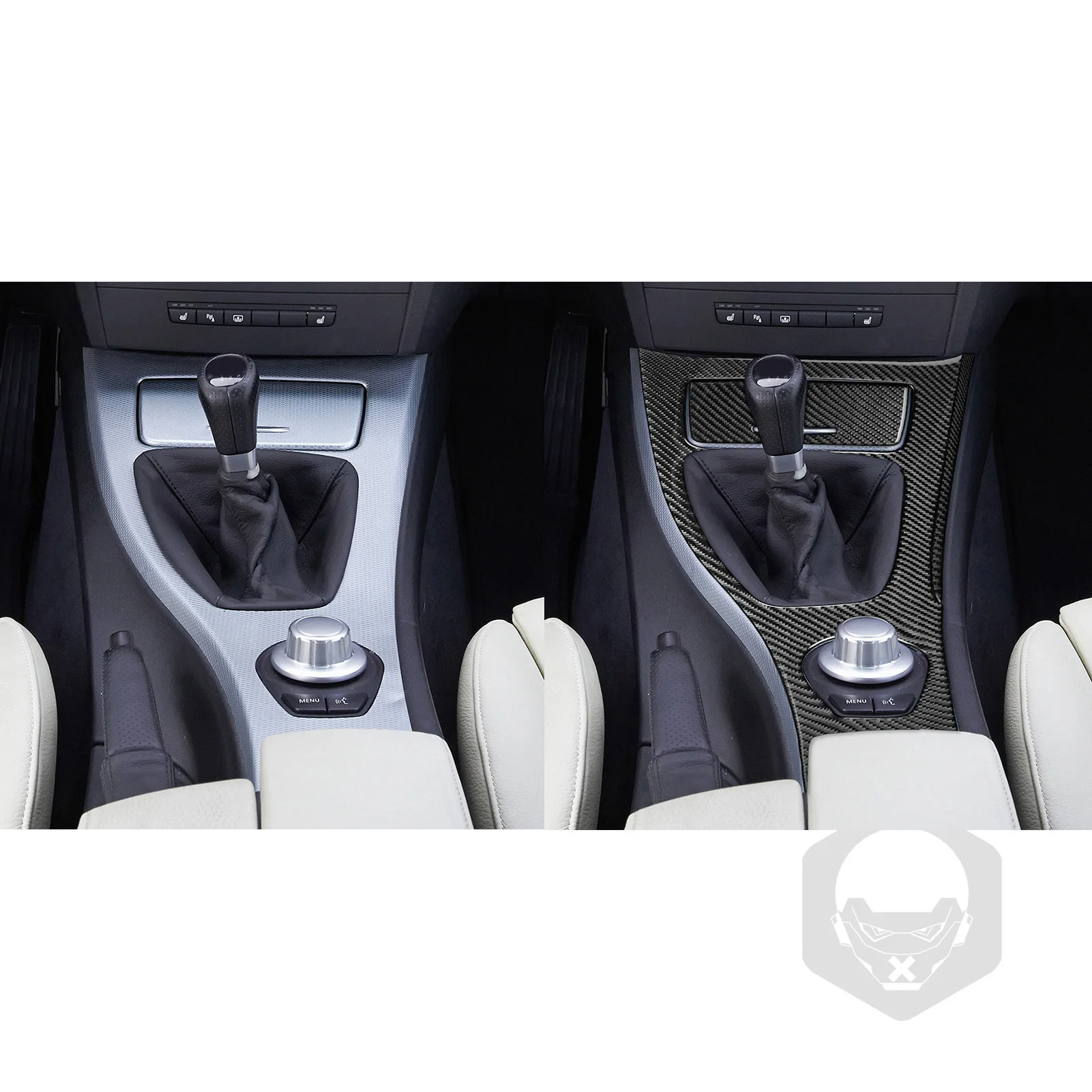 For BMW 3 Series E90 2006-2008 Carbon Fiber Central control Gear Shift ashtray panel Car Interior Accessories Decorative Sticker