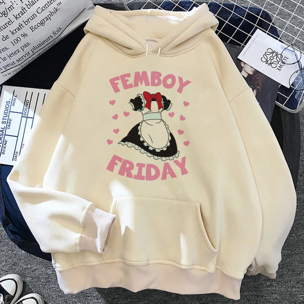 Femboy hoodies women japanese harajuku 90s vintage Hooded Shirt female Korean style pulls