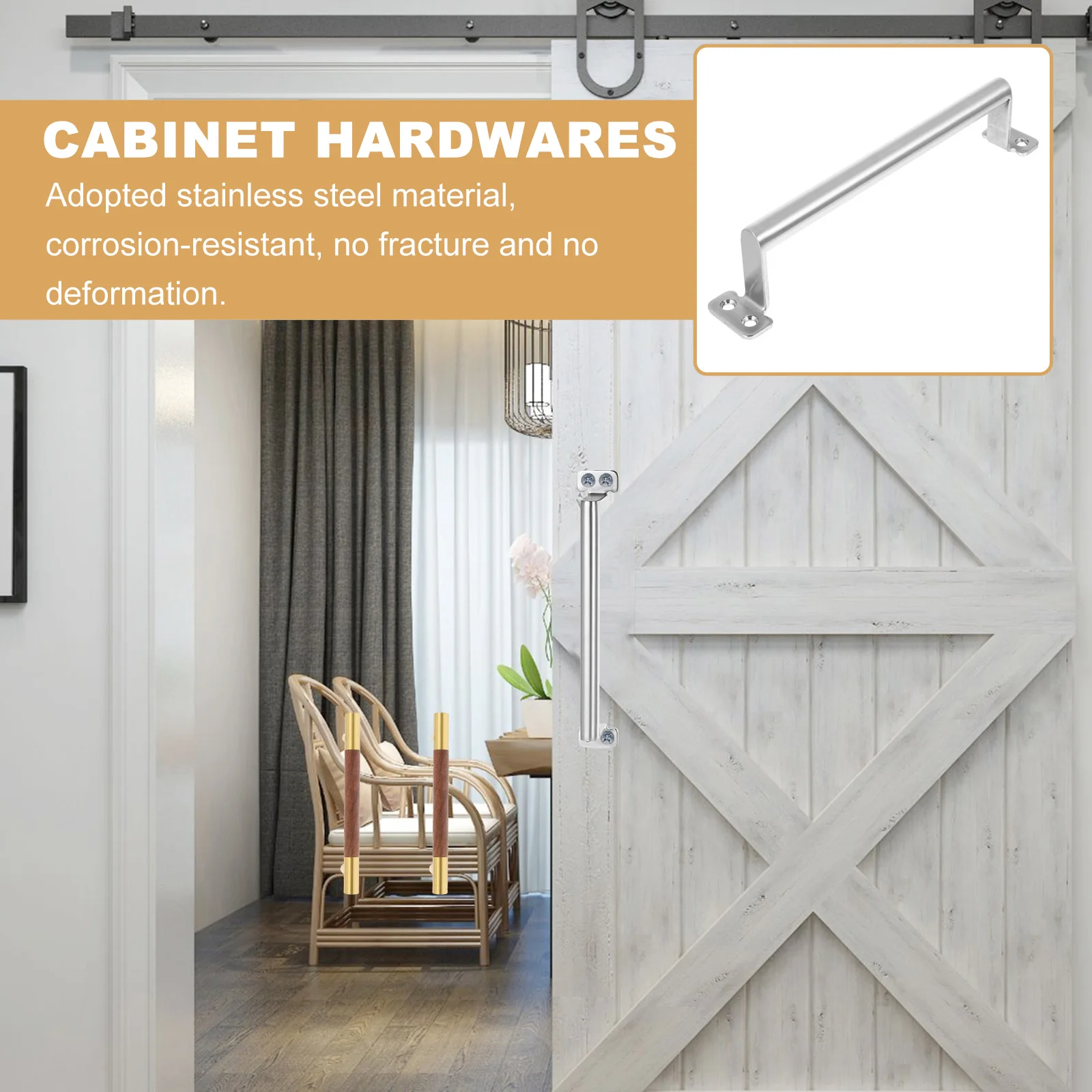 

Stainless Steel Cabinet Handle Modern Furniture Pull for Wardrobe Dresser Kitchen Drawer Smooth Ergonomic Round Corner