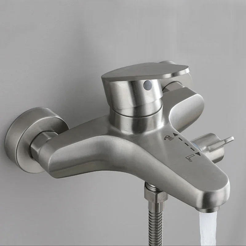 

Bathroom Shower Faucet 304 Stainless Steel Mixer Tap Hot and Cold Bathroom Mixer Mixing Valve Bathtub Faucet Shower Faucets Set