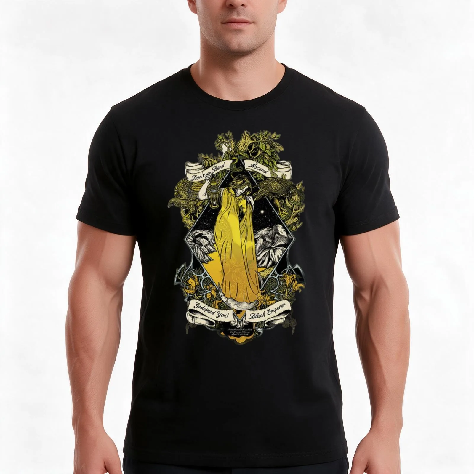 God Speed You Black Emperor T-Shirt, Summer Casual Cotton Tee, Oversized Streetwear Tops, Vintage Graphic Print, 100% Cotton