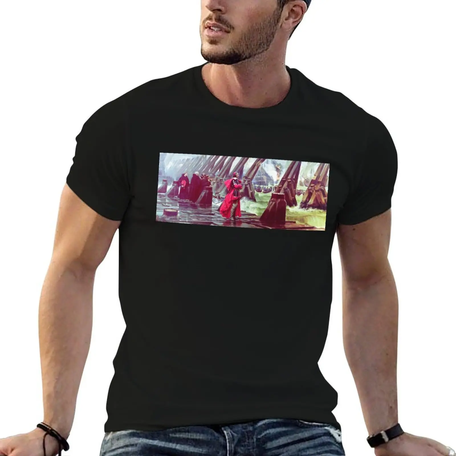 The Sieg of La Rochelle - Cardinal Richelieu T-Shirt blue archive tees t shirt men 100℅ cotton