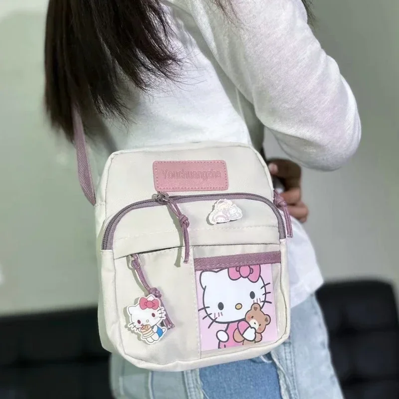 New Sanrio Original Kawaii My Melody Cinnamoroll Postman Canvas Bag Cartoon Pochacco Casual Fashion Shoulder Bag Holiday Gift