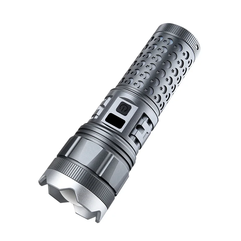 

Outdoor Rechargeable Flashlight with Large Capacity Long-Lasting Battery Multi-Functional Laser Cannon Handheld Torch Light