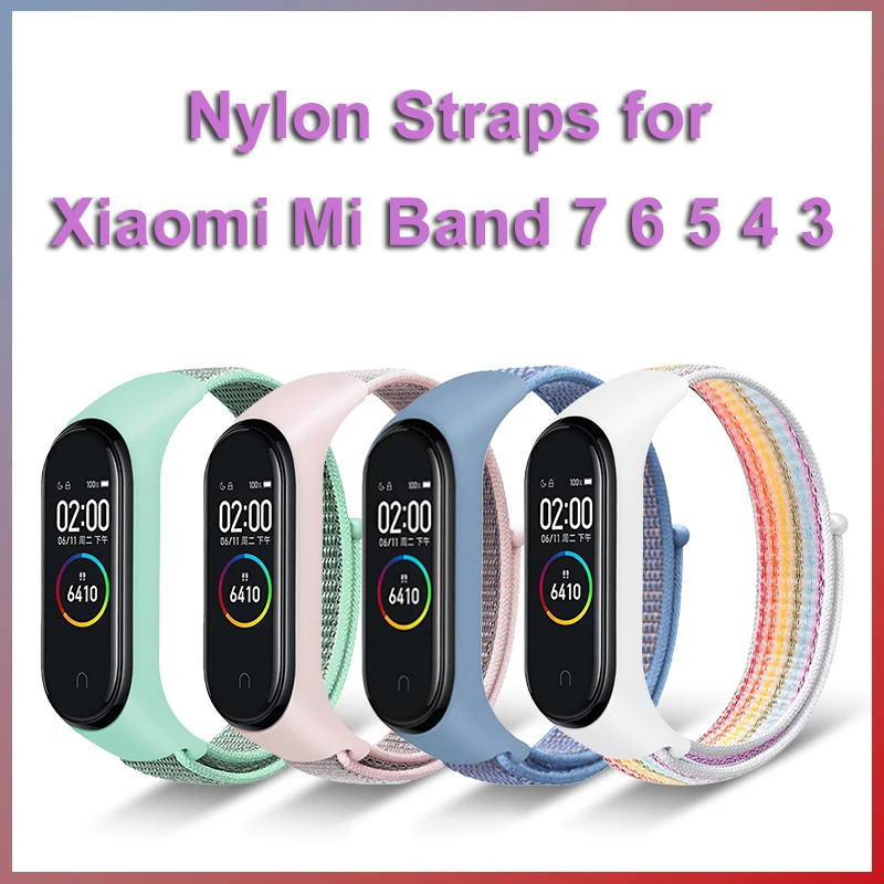 Bracelet Silicone Strap For Xiaomi Mi Band 7 6 5 Nylon WatchBand For Mi Band 4 3 Graffiti Style Bracelet For Mi Band 5 4 Straps