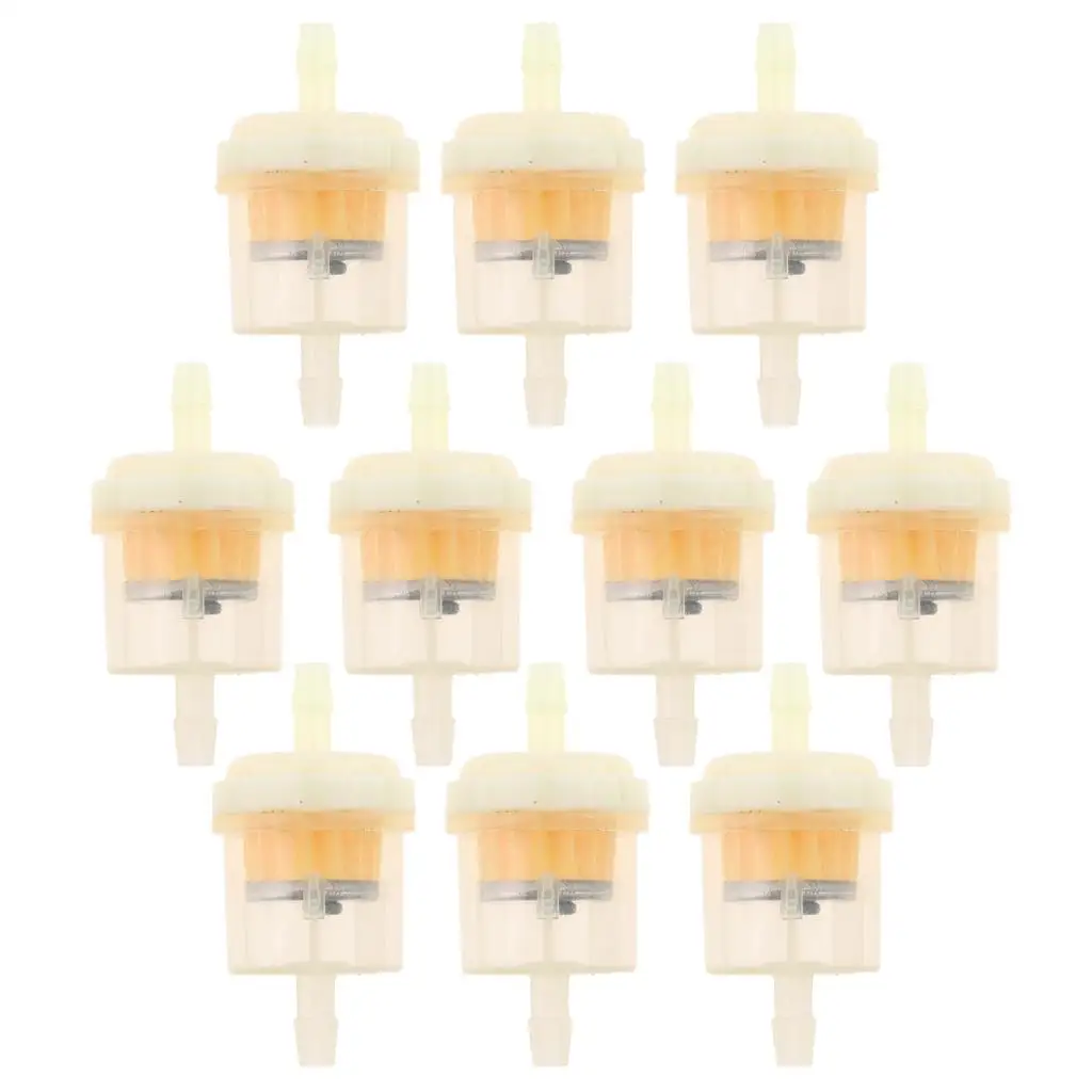 2-4pack 10pcs Plastic Universal Motorcycle Petrol Inline Fuel Filter for 7mm