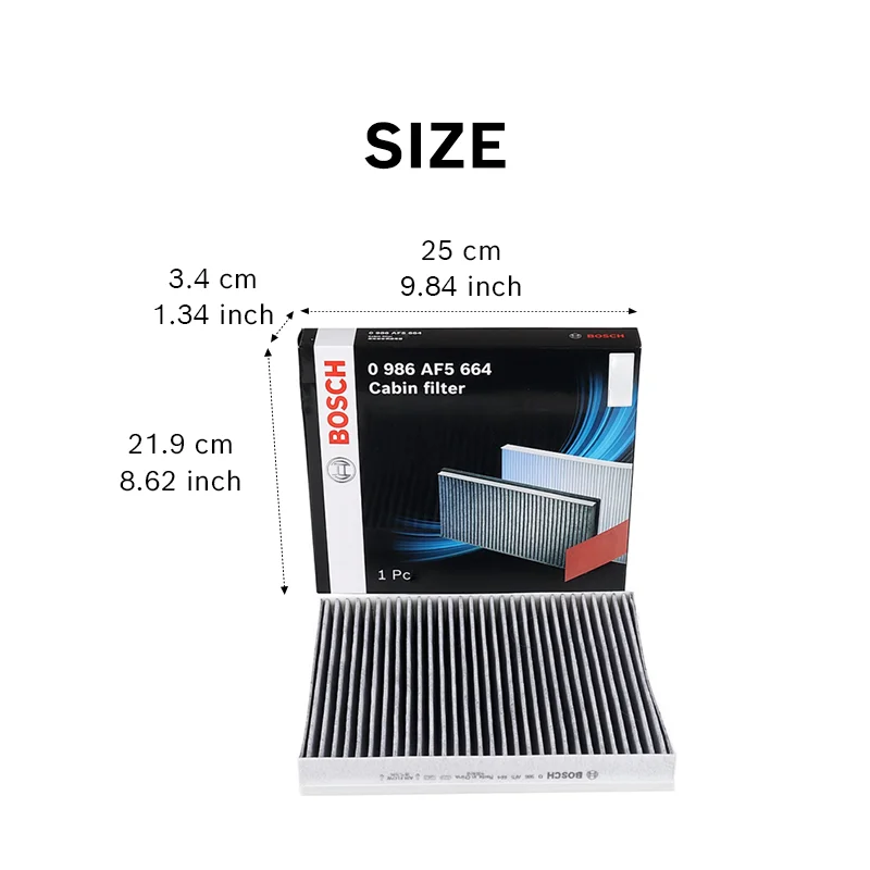Bosch Activated Cabin Filter AF5664 For Haval Jolion Pro/S, H6 HEV/GT PHEV, Dargo【OE：8104400XKZ96A】