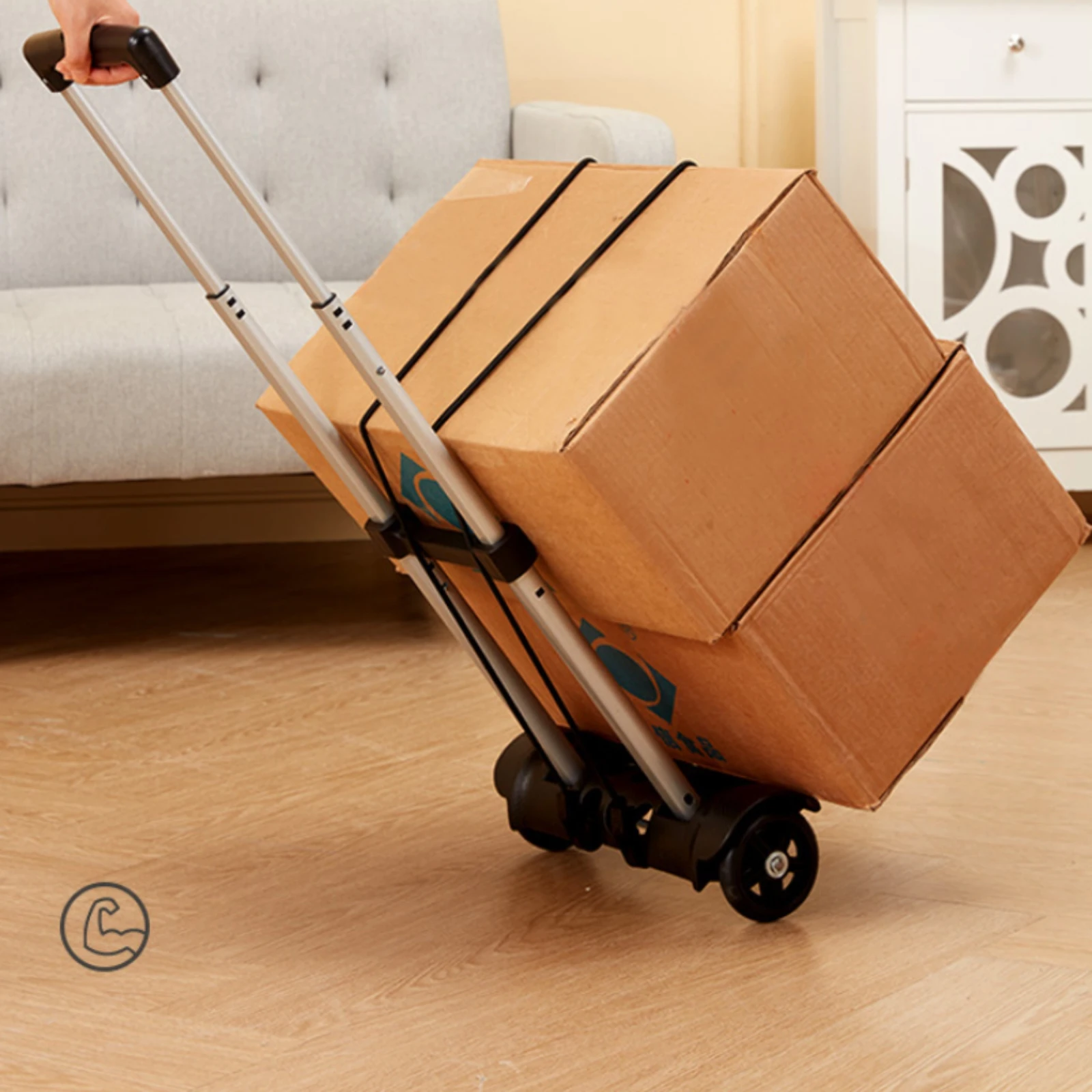 Folding Trolley Cart Included Strap Foldable Platform Cart Transport Gear Easy Storage for Moving Luggage