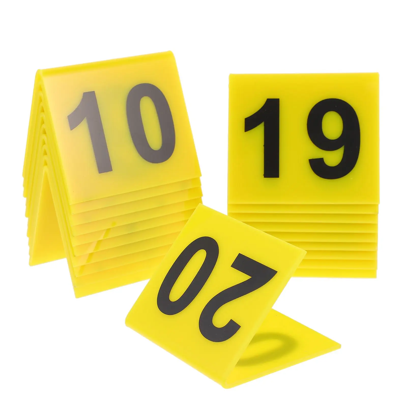 

20 Pcs Restaurant Number Plate Game Supplies Accessories Reusable Table Numbers Accessory Scene Markers Yellow Supply Evidence
