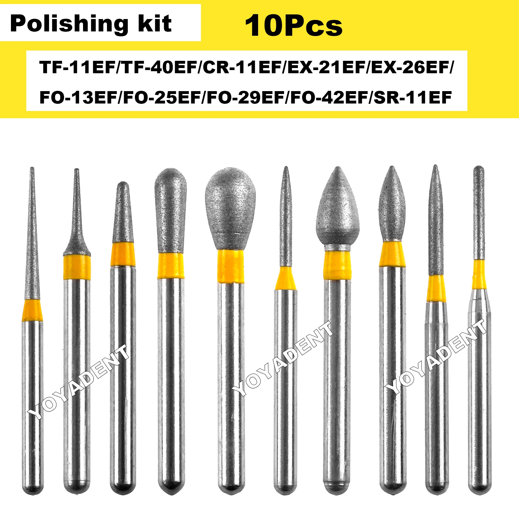 Dental Polishing Diamond Burs Dentistry Drills FG High Speed Turbines Bur Dental Lab Polishing Tools FG 1.6mm 10pcs/Pack
