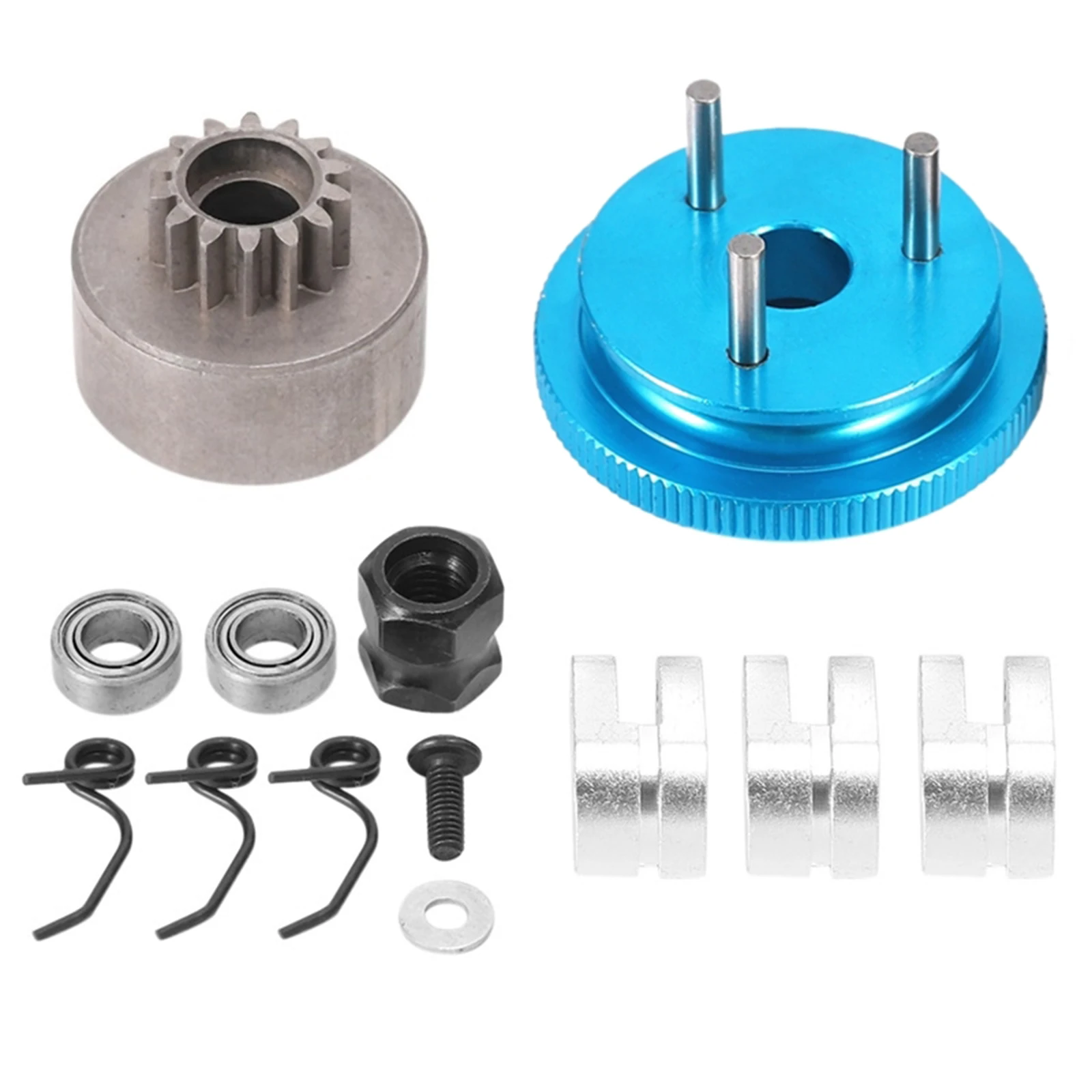 Metal 14T Gear Flywheel Assembly for HSP 1/8 Nitro RC Car Bearing Clutch Bell Shoes Nut Springs Parts Accessories