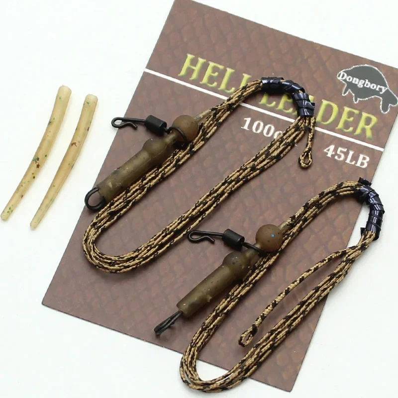 2 Sets Braided Lead Core Carp Leader Line Camo Brown Mainline Leadcore Carp Rig Chod Helicopter Rig Carp Coarse Fishing Line