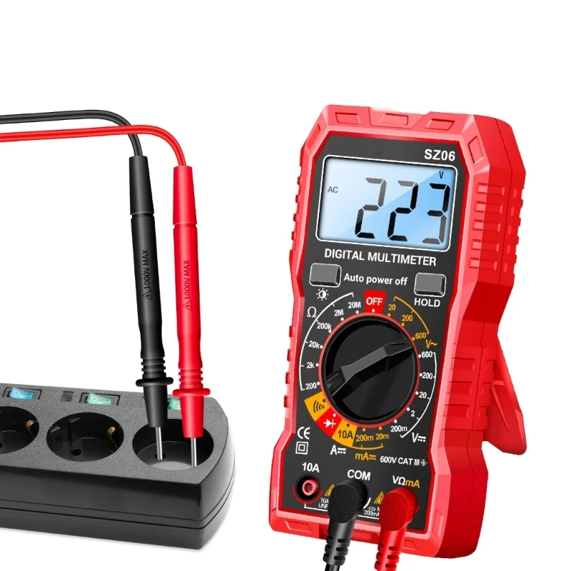 Multimeter LCD Screen Backlit Back Bracket Electrical Ammeter Ohm Tester Battery Operated(NOT Included)