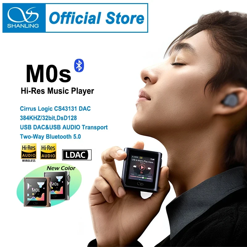 

SHANLING M0S Mocha / Gray HIFI Portable MP3 Music Player Hi-Res Audio USB DAC CS43131 Two-Way Bluetooth 5.0 LDAC/AAC/SBC DSD128