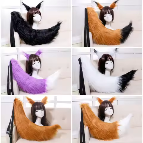Animal Fox Ear Long Tail Furry Headband Prop Party Fancy Dress Lovely Lolita Anime Cosplay Costume Halloween Christmas