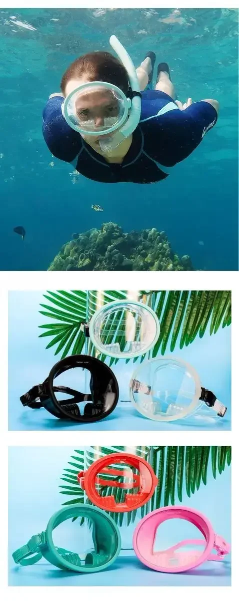 La maschera subacquea professionale per lo snorkeling a basso volume imposta gli occhialini da nuoto