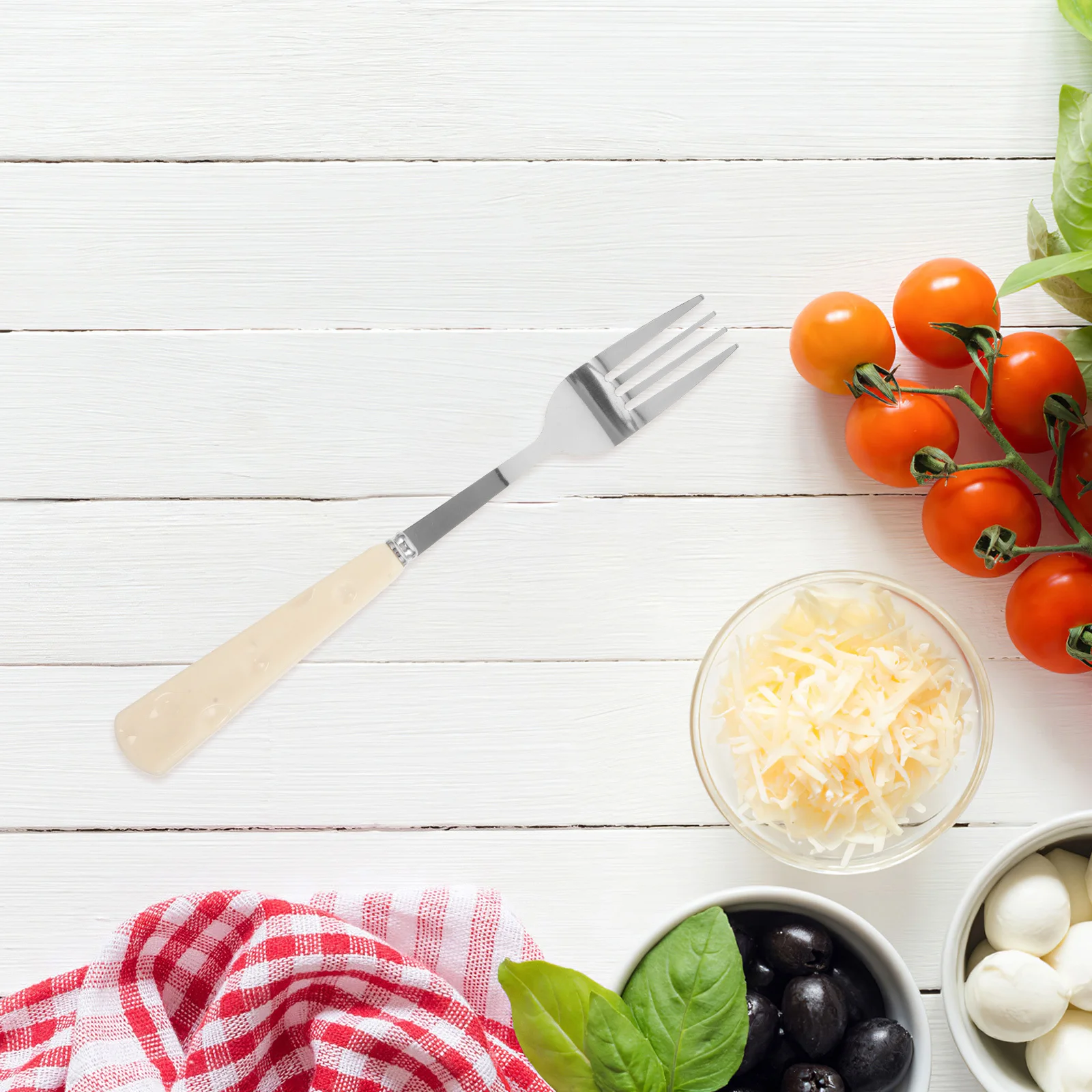 

10Pcs Stainless Steel Cheese Forks Faux Ceramic Handle Stylish Durable Easy Home Outdoor Picnics Small Salad Forks