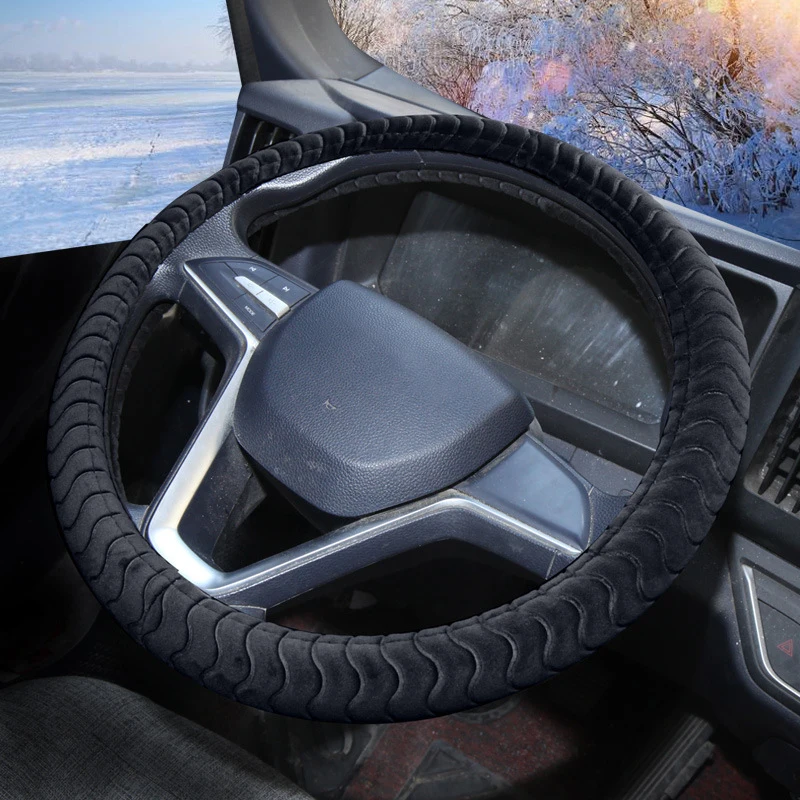 Warm Plush Truck Bus Lorry Auto Steering Wheel Cover 38 40 42 45 47 50 CM for SCANIA Volvo Benz MAN Renault DAF Isuzu Hino TATRA