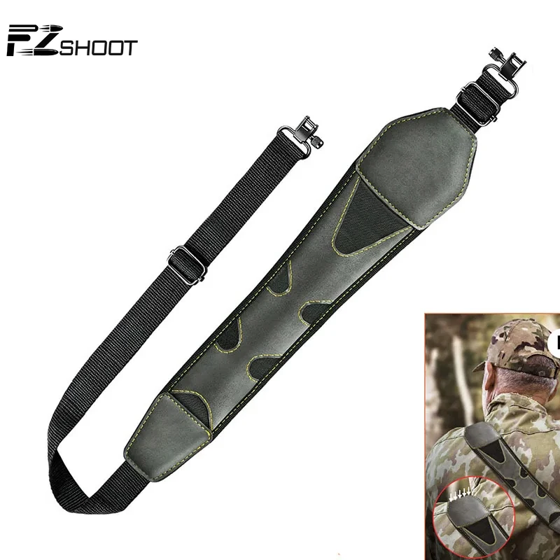 Estilingue de 2 pontos para rifle, alças de corda, estilingue de arma de ombro com giros, neoprene confortável, comprimento acolchoado ajustável ao ar livre