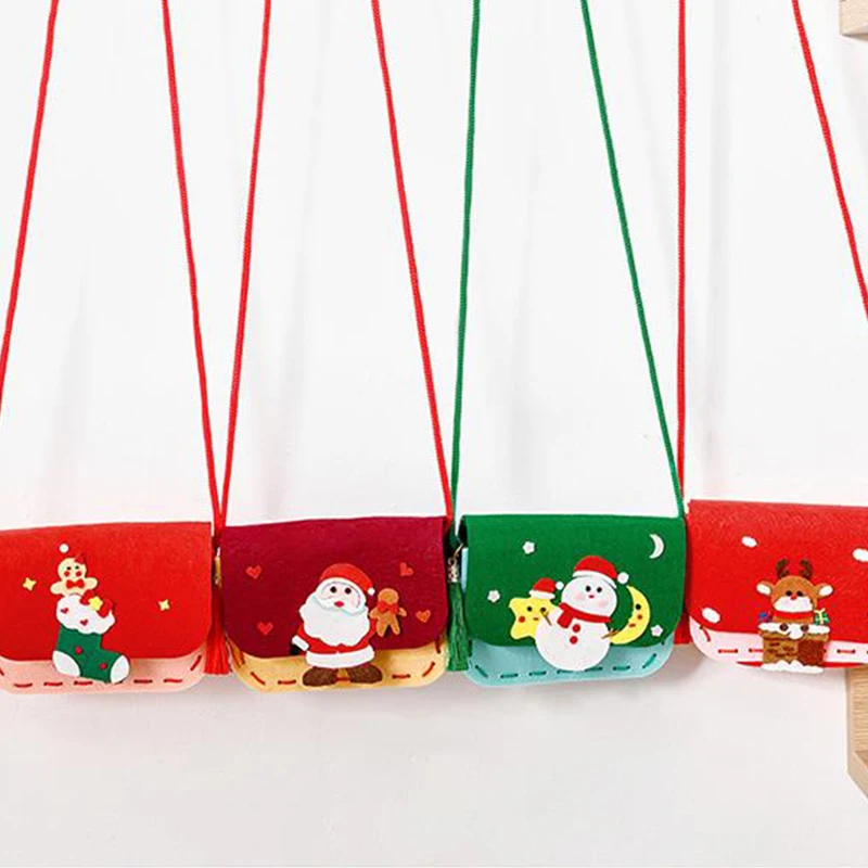 Christmas Non-Woven New Handicraft DIY Toys For Children Inclined Shoulder Bag Self Made Wallet Arts Crafts Educational Toy