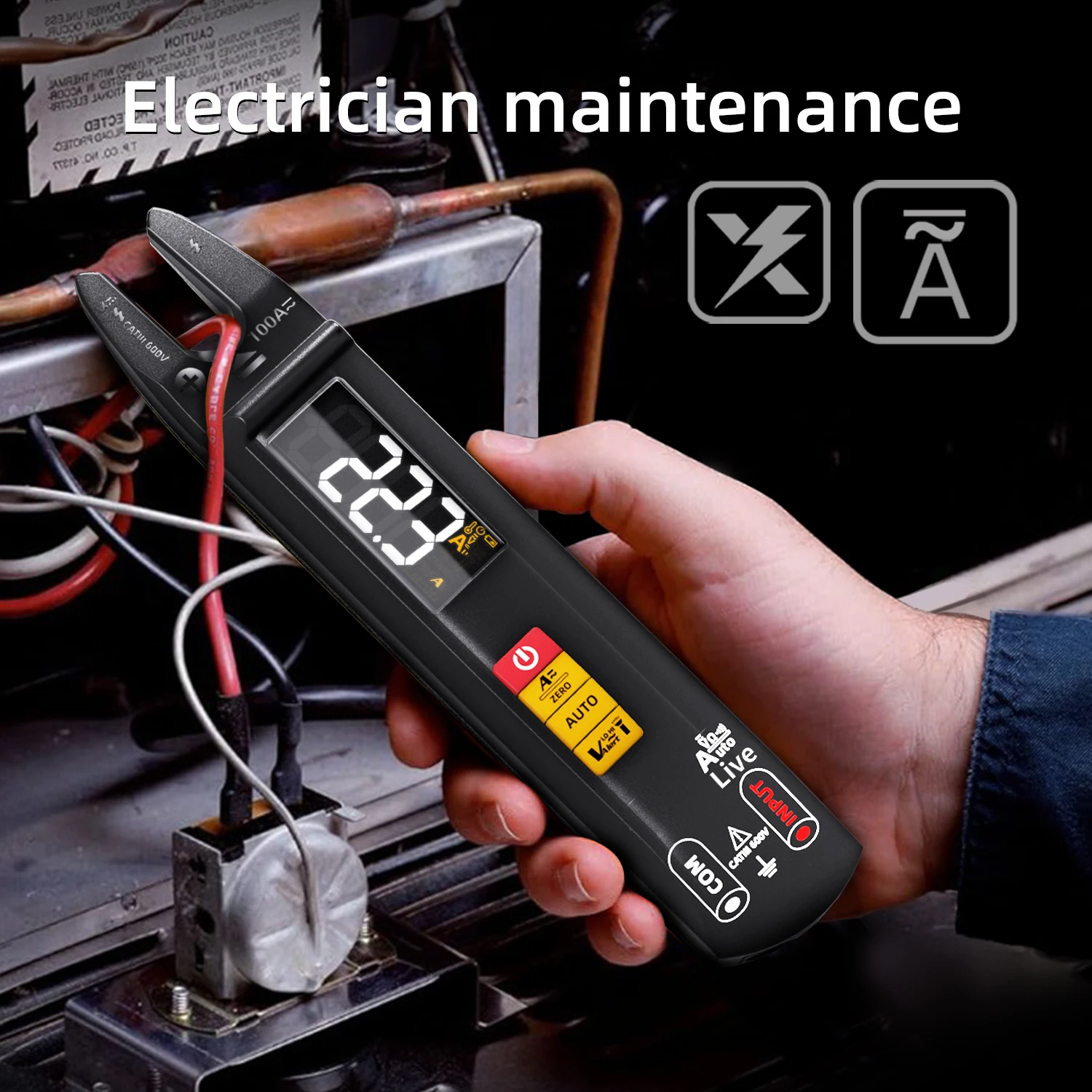 Imagem -03 - Bside-digital Clamp Meter Alicate Amperímetro Inteligente T-rms Corrente Multímetro Automático Tensão Ohm Tester Elétrico Novo dc ac 100a