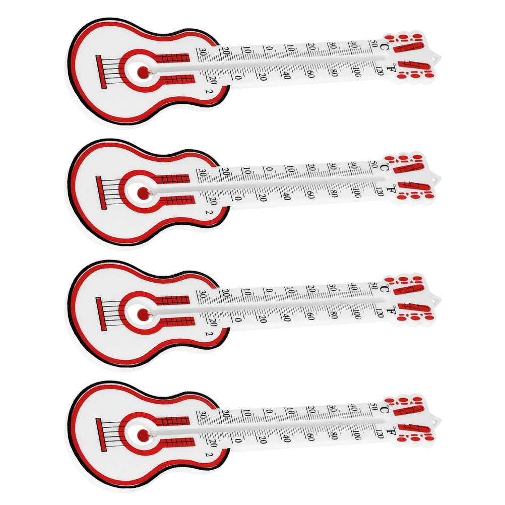 

4Pcs Room Thermometer Durable Plastic Hanging Temperature Gauge Wall Mounted Indoor Nursery Greenhouse Use Guitar Thermometer