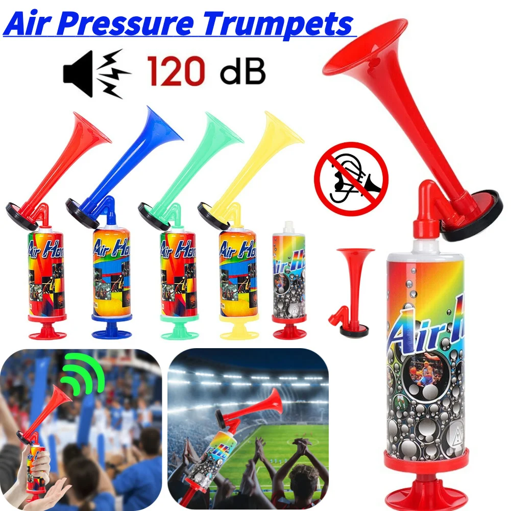 Portable Soccer Air Cheering Horn Handheld Loud Voice Cheering Horn Reusable Air Pressure Trumpets Football Championship Fanfare