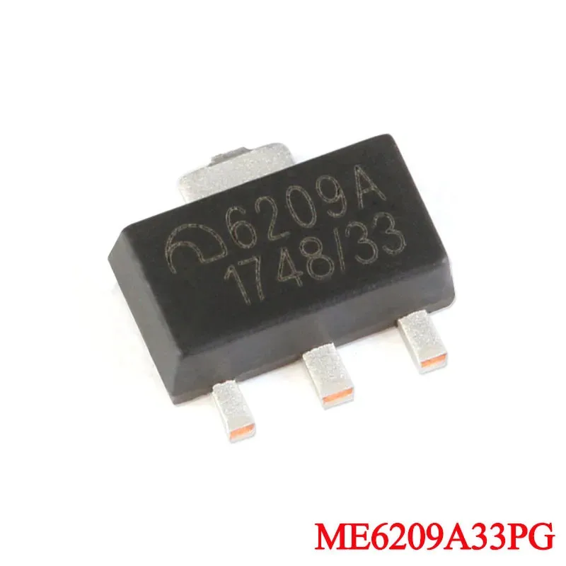 50Pcs/10pcs ME6209 ME6209A33 ME6209A33PG 6209A SOT-89 3.3V 2% Withstand Voltage 18V Low Dropout Linear Regulator IC