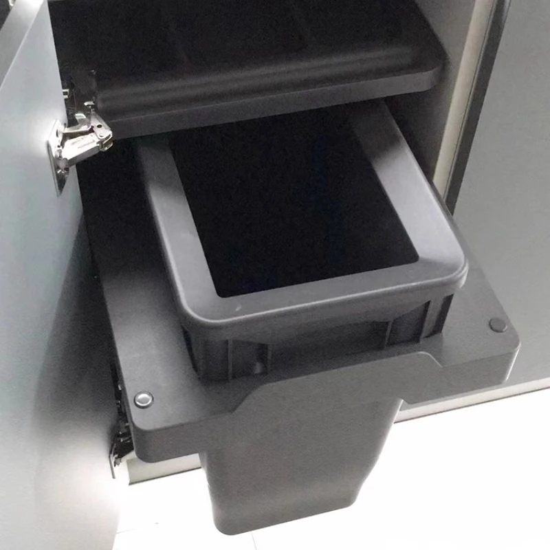 Large Capacity Waste Bins Food Waste Trash Can Kitchen Recycle Dustbin Built-in Cleaning Litter Bins Garbage Disposal Tools