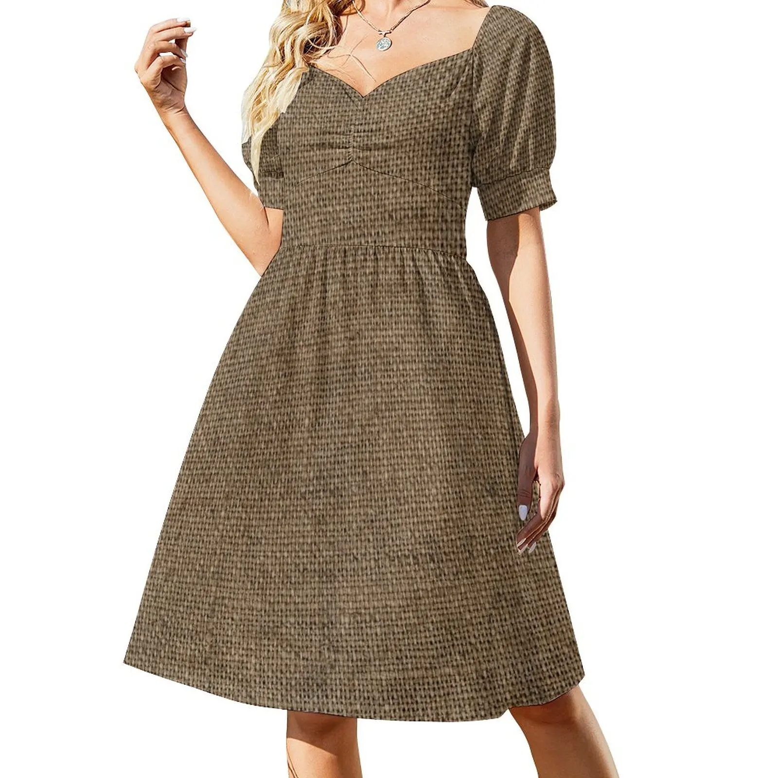 

Jute Textured Burlap Background Dress luxury evening dress woman for wedding Long dress long sleeve summer daily