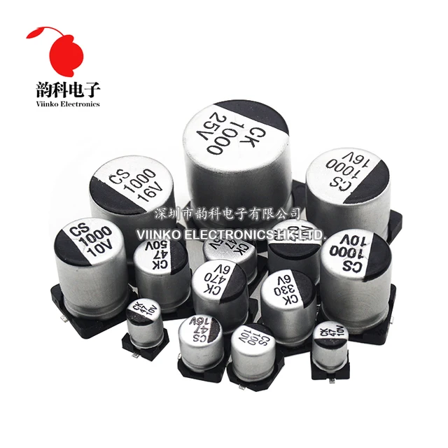 10 SZT. SMD Aluminiowe Kondensatory Elektrolityczne 6.3V 10V 16V 25V 35V 50V 1UF 2.2UF 4.7UF 10UF 22UF 47UF 100UF 220UF 330UF 470UF 1000UF