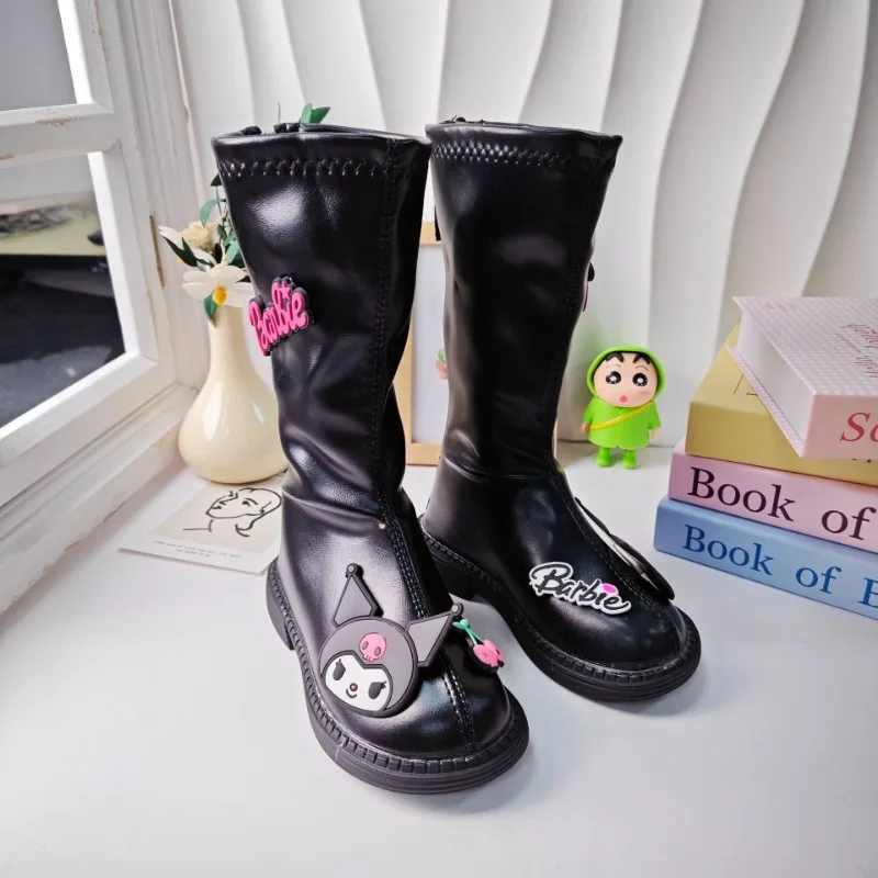 Sweet Kuromi Anime Kawaii Sanrio Ins Mode Pvc Warme Schoenen Leuke Cartoon Zachte Board Laarzen Kinderen Mooie Cadeaus voor Meisjes